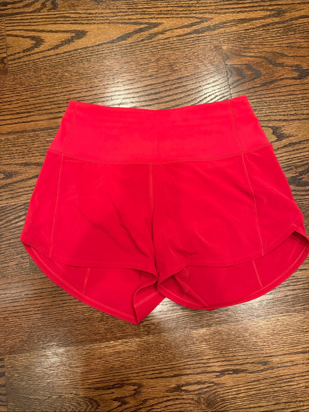 lululemon athletica Bright Red Running Shorts with Liner - Picture 2 of 2